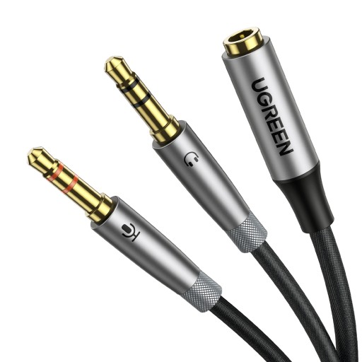 UGREEN KÁBLOVÝ ADAPTÉR AUDIO AUX SPLITTER SLÚCHADLÁ MINIJACK MIKROFÓN 20CM
