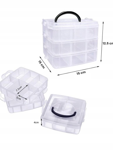 BOX ORGANIZÁTOR NÁDAJOV 3-PLASTOVÝ PLASTOVÝ UNIVERZÁL