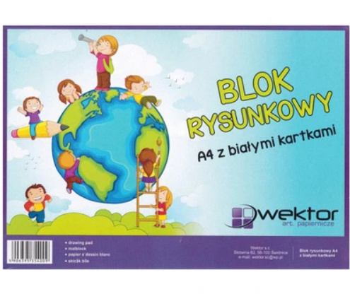 Podložka na kreslenie A4, biela 80 g/m2, 20 listov, Vekto