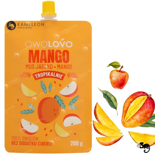 OWOLOVO MUS 100% OVOCIE PREMIUM TROPICAL mix príchutí 200g x 4ks 0,8KG