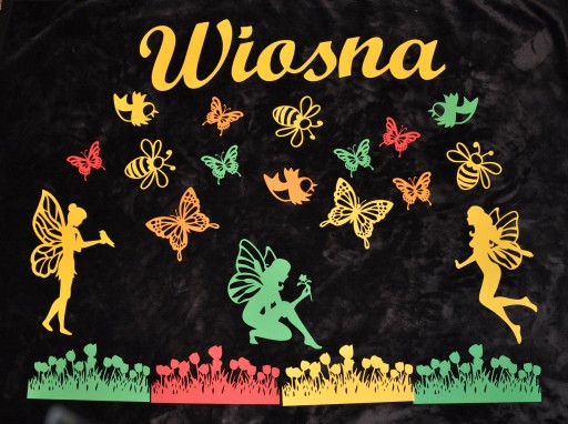 Jarná hranica kvety tulipán okno tabule školské