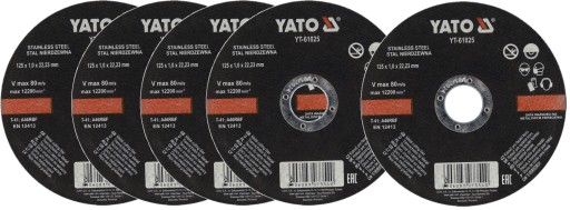 5x KOVOVÉ REZNÉ KOTÚČE 125 x 1,0 mm YT-61025