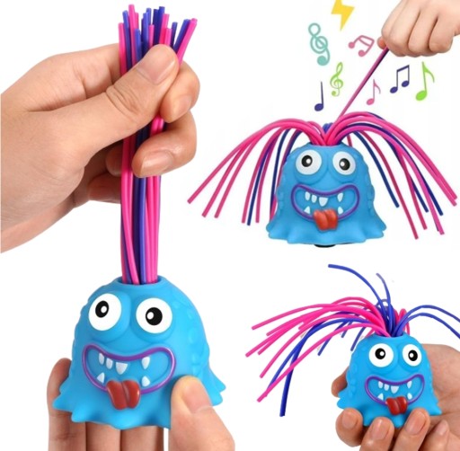 HRAČKA KRIČIACE MONSTER S HRAČKOU GNIOTEK NA VLASY S ZVUKOVÝM MIXOM