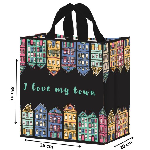 sieťovaná nákupná taška 35x20x35cm čierna CITY 24L