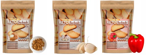 Keto Products Mini sucháre s cesnakovou príchuťou