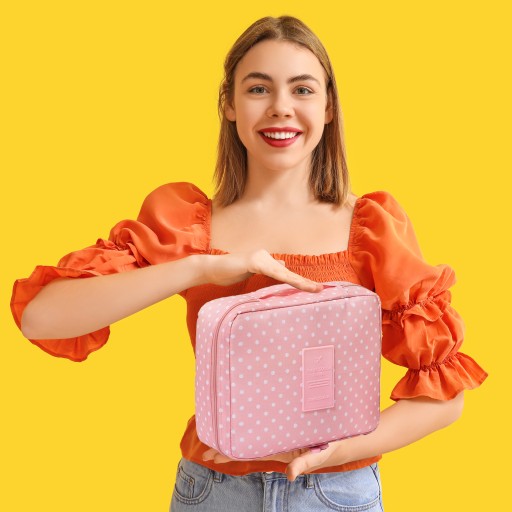 VEĽKÁ DÁMSKA TAŠKA CESTOVNÉHO ORGANIZÁTORA NA KOZMETIKU NA MAKEUP