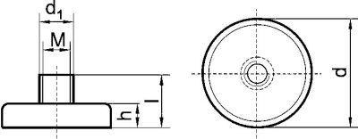 Plochý magnet so závitovým puzdrom formátu 40x18mm