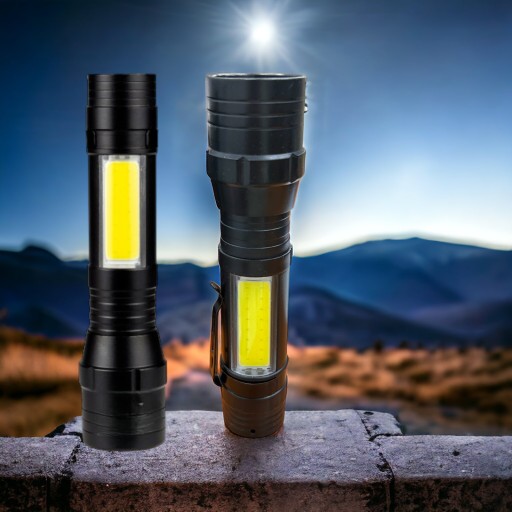 VÝKONNÁ LED COB ZOOM USB TAKTICKÁ BATERKA