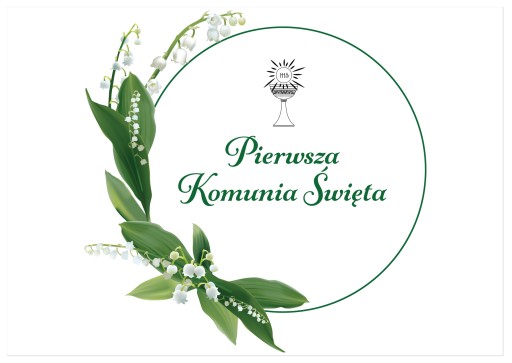 Prijímanie Plagát Nápis PRVÉ SV. PRIJÍMANIE Konvalinka 61x43cm