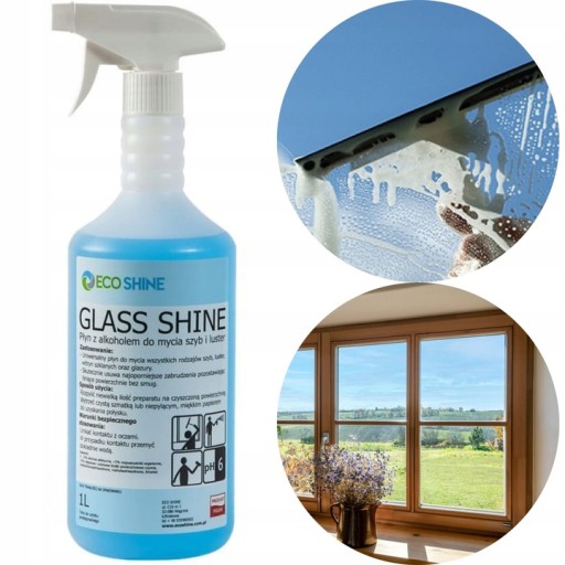 Eco Shine GLASS SHINE 1L na čistenie okien a zrkadiel EFEKTÍVNE