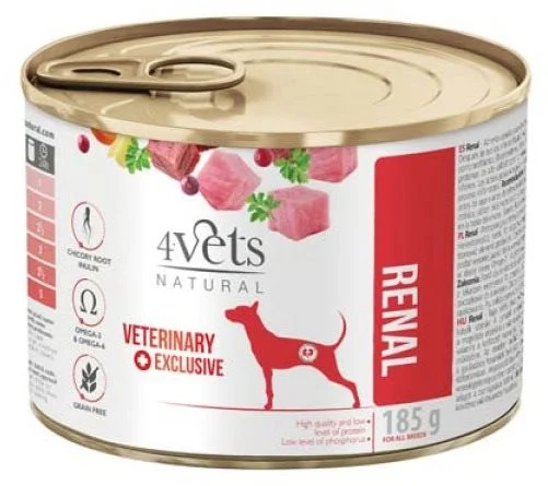 4Vets Natural Renal plechovka pre psov 185 g