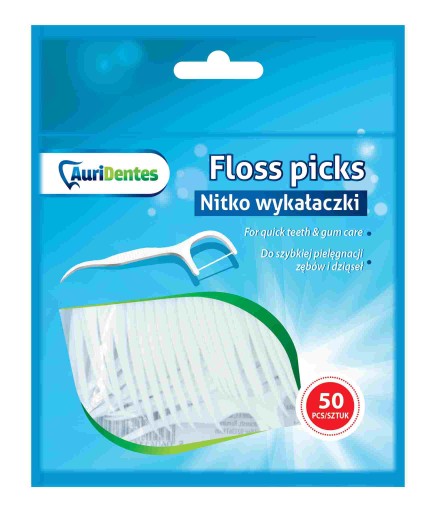AURIDENTES Zubná niť špáradlá 50 ks