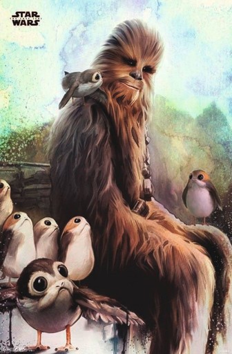 Plagát Star Wars Chewbacca Porg 55,5 x 86,5 cm