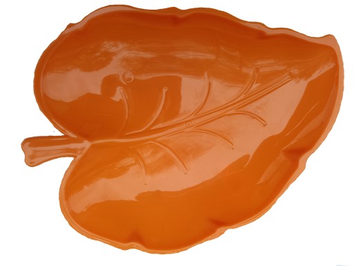 Podnos na taniere, 3 ks, plastový, 23 cm, oranžový list