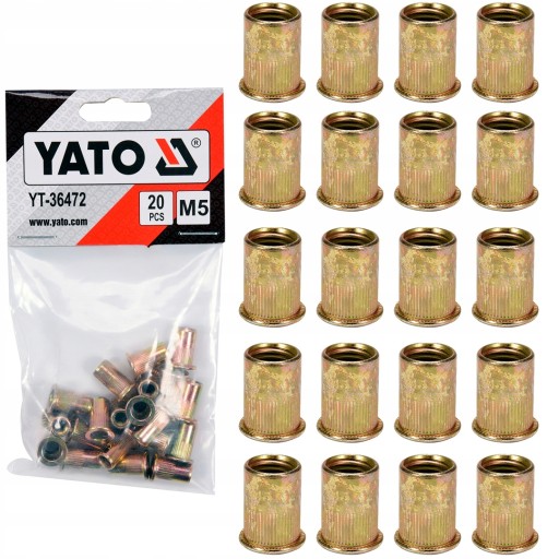 Oceľové nitovacie matice M5 20 kusov YATO YT-36472