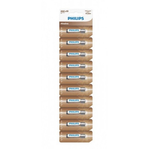 BATÉRIE PHILIPS AAA LR03 10KS ALKALICKÉ ALKALICKÉ 1,5V