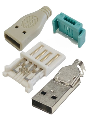 USB-A zástrčka, súprava na opravu USB bez náradia