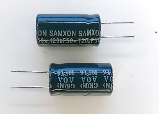 120uF 50V 8x16 Samxon AOA séria 2 ks.