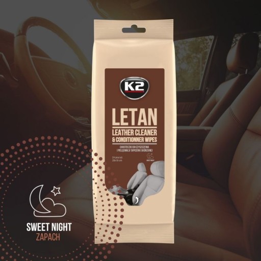 24x Utierky K2 LETAN NA ČISTENIE KOŽE V AUTOsedadlách