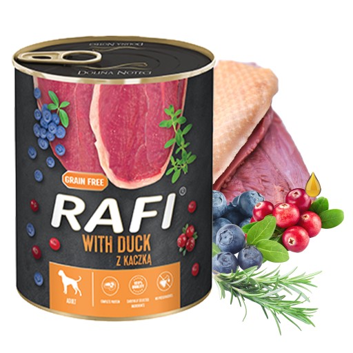 DOLINA NOTECI RAFI Mokré krmivo pre psov Kačica 800g