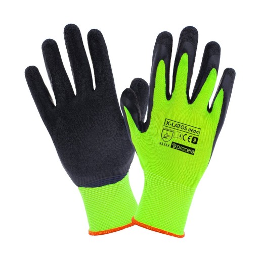 Latexové pracovné rukavice X-Latos neon veľkosť 9-L