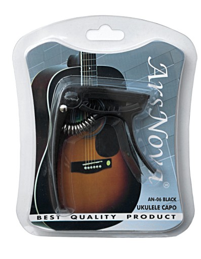 Kapodaster Ars Nova pre ukulele, black-metal