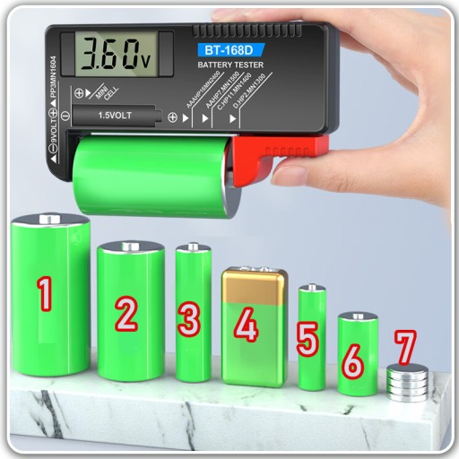 DIGITÁLNY TESTER BATERIE METER LCD VOLTMETER AA AAA C D 9V