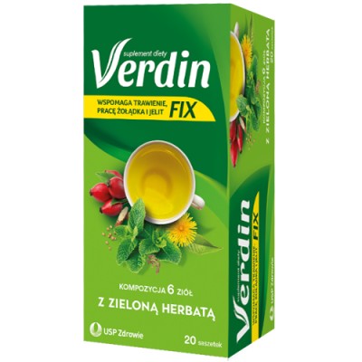 Verdin Fix so zeleným čajom - 20 vrecúšok