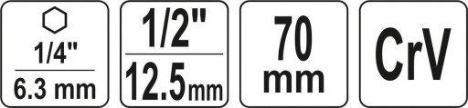 ADAPTÉR NA ZÁSUVKY 1/2 70MM Yato