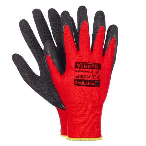 1x rukavice Silné pracovné rukavice REDLATEX veľkosť 9