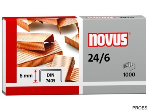 Sponky pomedené 24/6 1000 ks NOVUS 040-0206