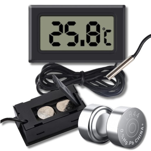 DIGITÁLNY ELEKTRONICKÝ LCD TEPLOMER SO SONDOU na kábli do akvária
