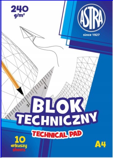 ASTRA technický BLOK 240g A4/10 školská biela