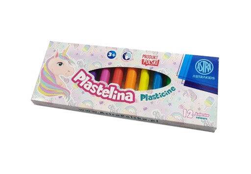 Plastelína 12 farieb jednorožec Astra