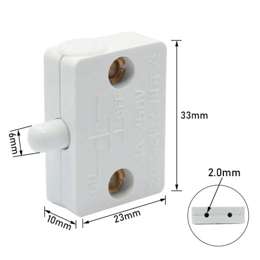Dverový koncový spínač 1A/250V biely