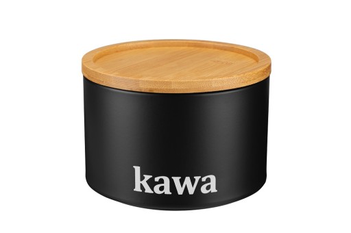 Kovová nádoba s bambusovým krytom KAWA čierna