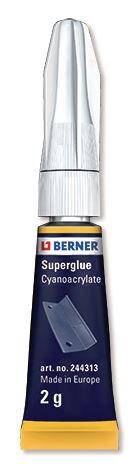 BERNER SUPERGLUE SUPER KYANOAKRYLÁTOVÉ GLUE 2G