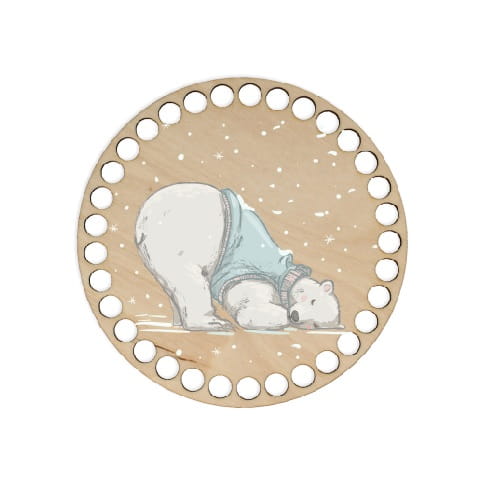 BSZ658-UV Podstavec košíka - potlač, kruh 15 cm - medvedík str