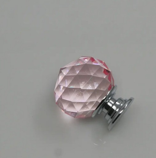 KRIŠTÁĽOVÝ NÁBYTOK Úchytka 30mm RUŽOVÝ CRYSTAL glamour