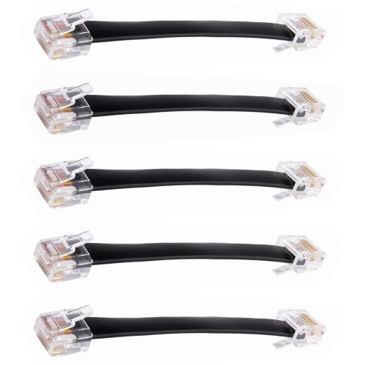 Patchcord RJ45-RJ45 10cm PLOCHÝ 0,1m 5ks