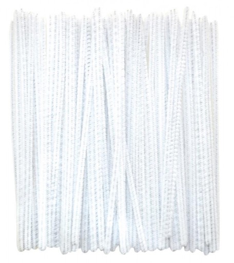 DIY Creative kvetinové drôtiky našuchorené čističe rúr BIELY 100ks 15cm Ø3mm