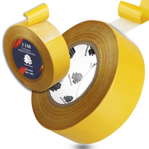 Obojstranná pevná vystužená textilná páska 48 mm 23M Transparentná Odolná