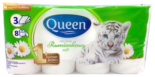 Toaletný papier Queen harmanček, 3 vrstvy, 8 roliek
