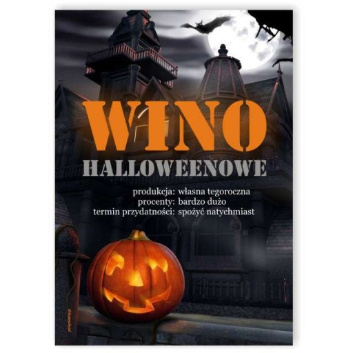 Tohtoročná etiketa na halloweensku fľašu vína