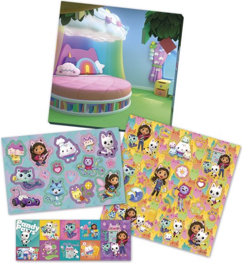 Totum klasické samolepky Gabi's Cat House 3 listy + hracie pozadie