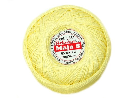 Cordonek MAJA 8 Ariadna 0331 svetložltá 50g 340m