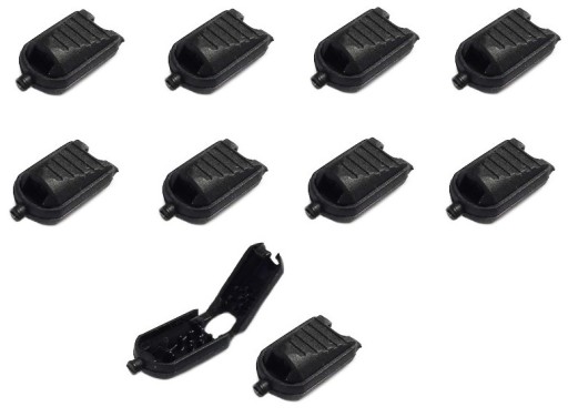 Upínací hrot na gumenú koncovku šnúrky 3 mm, plast, čierny, 10 ks.