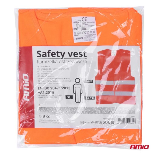 VÝSTRAŽNÁ VESTA ORANŽOVÁ SV-02 S CERTIFIKÁTOM