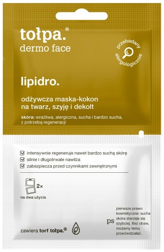 Cocoon maska na tvár, krk a dekolt 2 x 6 ml Tołpa Lipidro