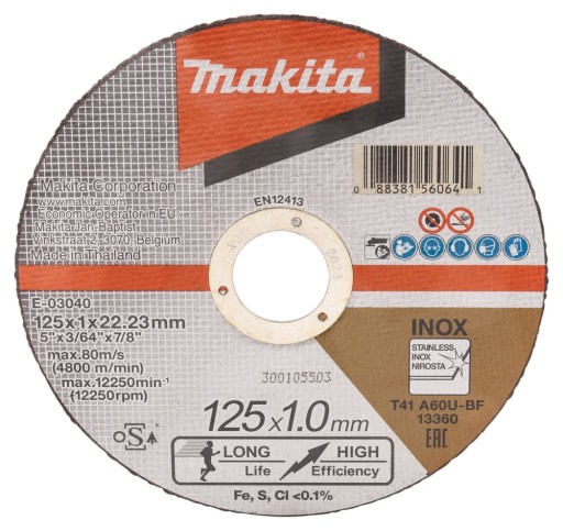 EXTRA TENKÝ REZNÝ KOTÚČ 125X1X22MM E-03040
